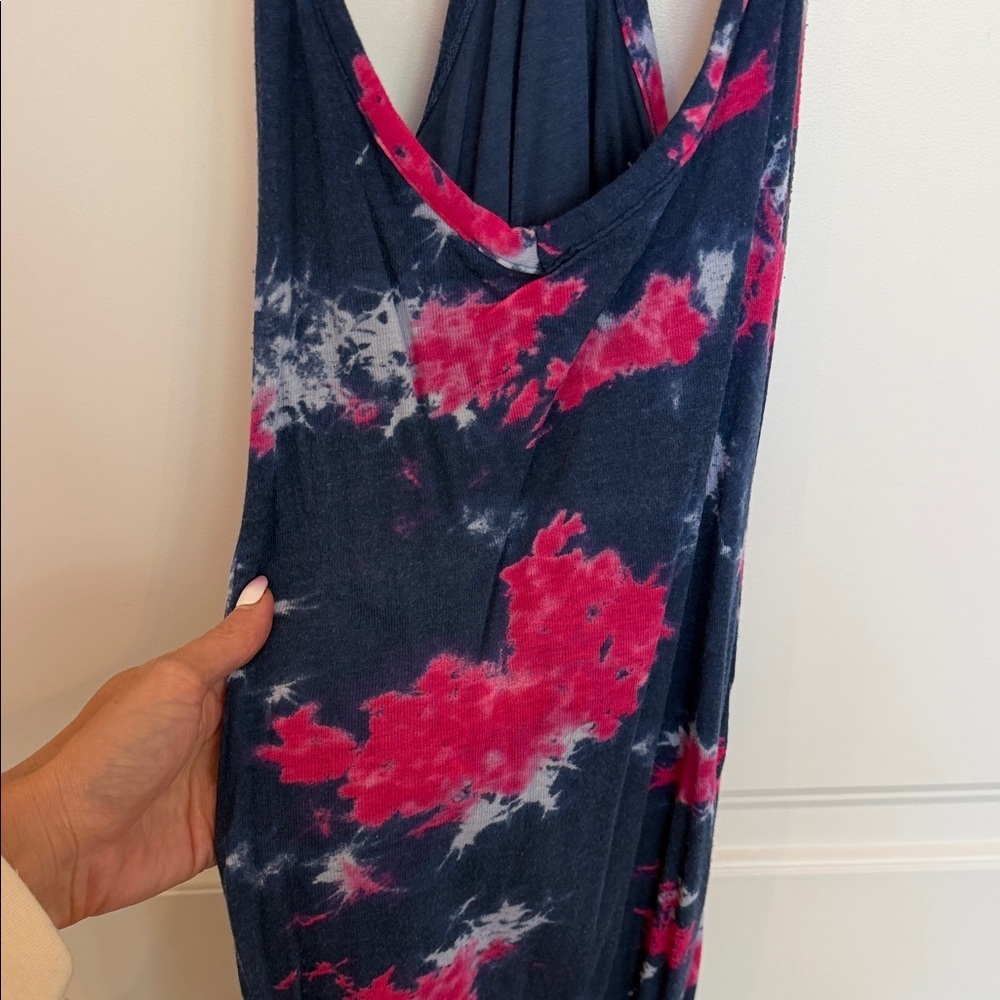 Splendid Navy and Pink Tie-Dye Mini Dress - Picture 2 of 4